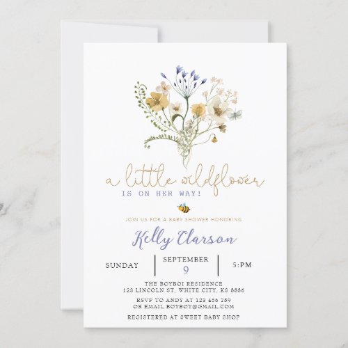 Wildflower Baby Shower Invitation