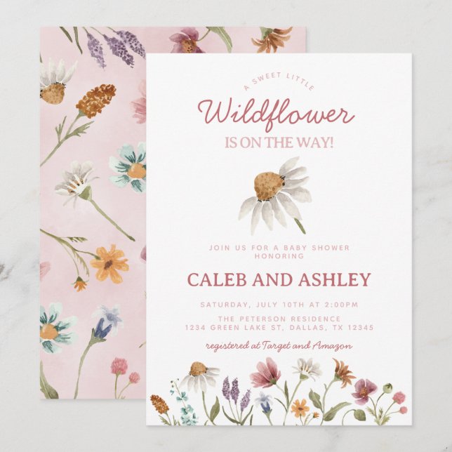 Wildflower Baby Shower Invitation (Front/Back)
