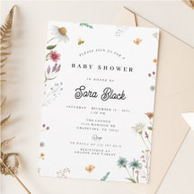 Wildflower Baby Shower Invitation
