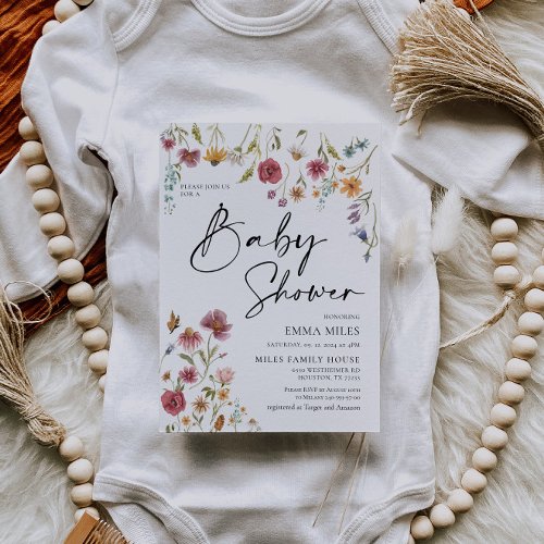 Wildflower Baby Shower Invitation