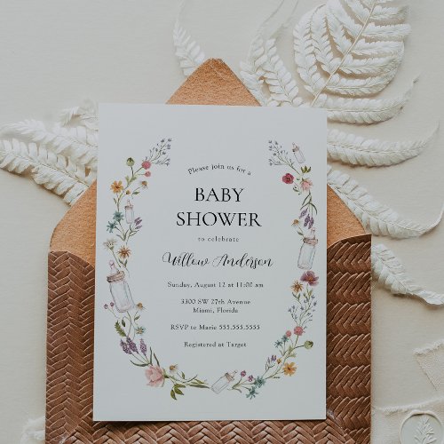 Wildflower Baby Shower Invitation