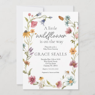 Wildflower baby shower invitation
