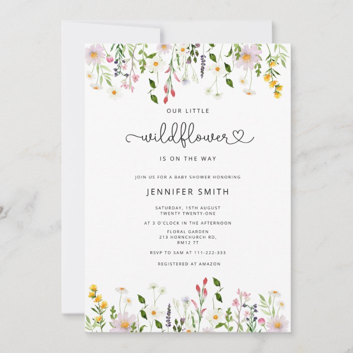 Wildflower baby shower invitation | Zazzle.com