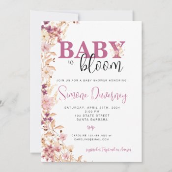 Wildflower Baby Shower Invitation by Pixabelle at Zazzle