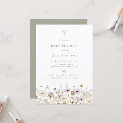 Wildflower Baby Shower Invitation