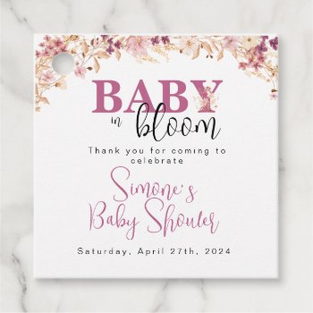Wildflower Baby Shower Invitation Favor Tags by Pixabelle at Zazzle
