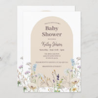 Wildflower Baby Shower Invitation Girl