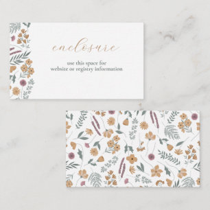 Wildflower Baby Shower Invitation Insert - Orange