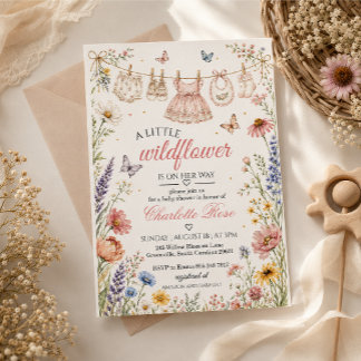 Wildflower Baby Shower Invitation Template