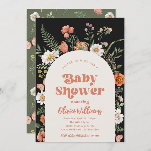 Wildflower Baby Shower Invitation  Wild Baby