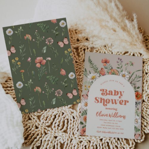 Wildflower Baby Shower Invitation  Wild Baby