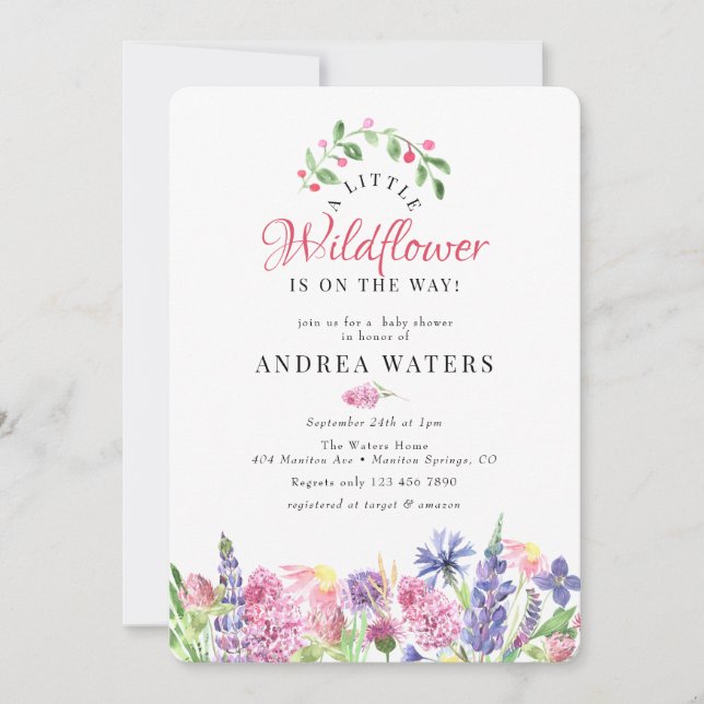 Wildflower Baby Shower Invitations (Front)