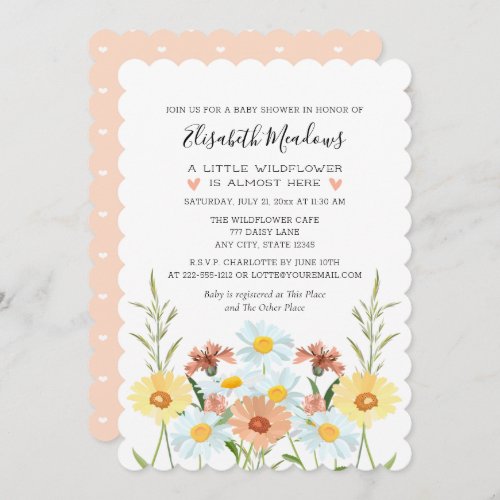 Wildflower Baby Shower Invitations For A Girl