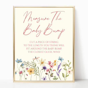 Wildflower Baby Shower Measure The Baby Bump Sign