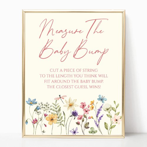 Wildflower Baby Shower Measure The Baby Bump Sign