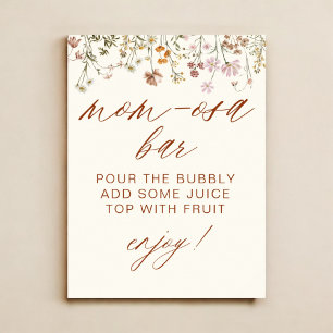 Wildflower Baby Shower Mom-Osa Bar Poster
