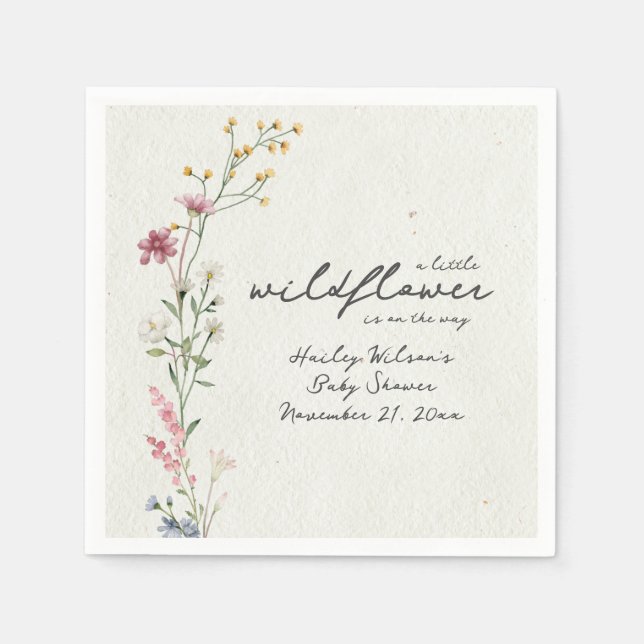 Wildflower Baby Shower Napkins (Front)