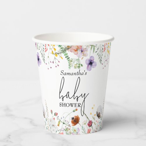 Wildflower Baby Shower Paper Cups