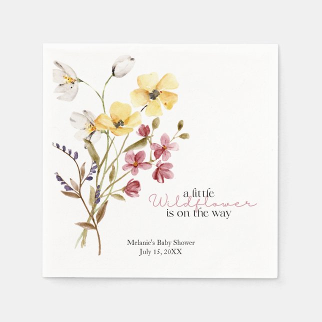 Wildflower Baby Shower Paper Napkins  (Front)