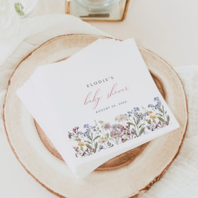 Wildflower Baby Shower Paper Napkins Floral Girl (Creator Uploaded)