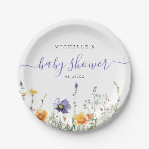 Wildflower Baby Shower Paper Plates