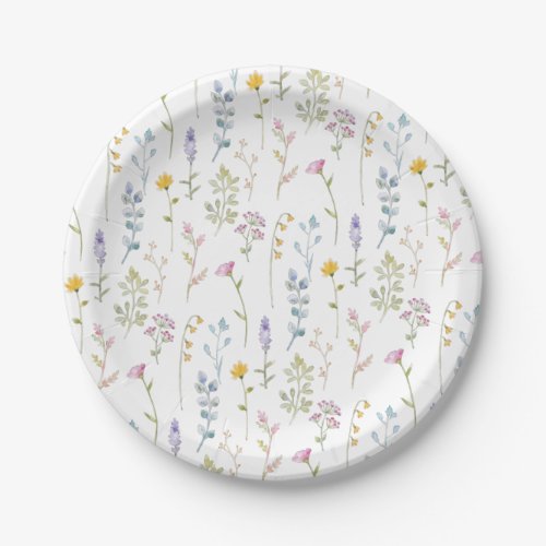 Wildflower Baby Shower Paper Plates