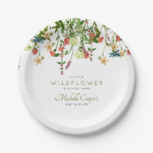 Wildflower Baby Shower Paper Plates