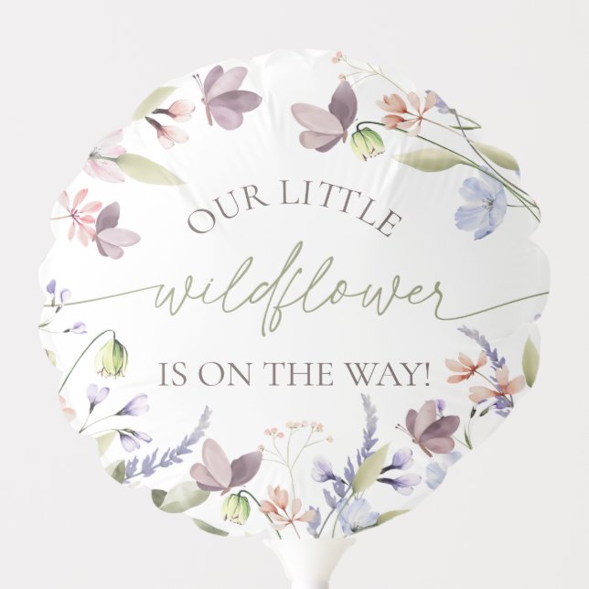 Wildflower Baby Shower Party Balloon (Front)