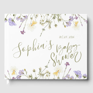 Wildflower Baby Shower Personalized  Guest Book