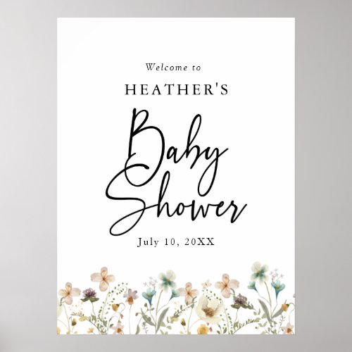 Wildflower Baby Shower Poster