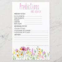 Wildflower Baby Shower Predictions and Advice