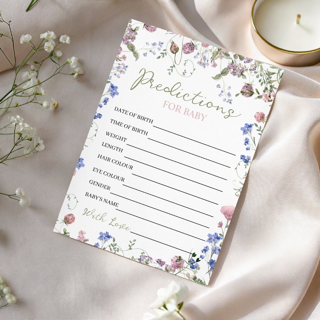 Wildflower Baby Shower Predictions Invitation (Creator Uploaded)
