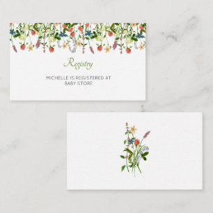Wildflower Baby Shower Registry Card
