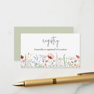 Wildflower Baby Shower Registry Enclosure Card