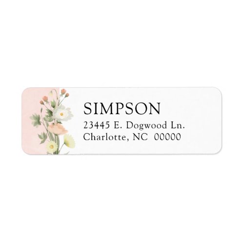 Wildflower Baby Shower Return Address Label