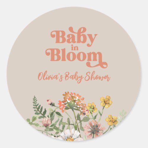 Wildflower Baby Shower Sticker