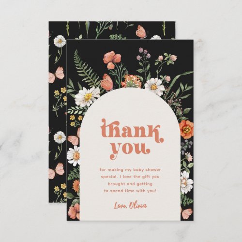 Wildflower Baby Shower Thank You Card