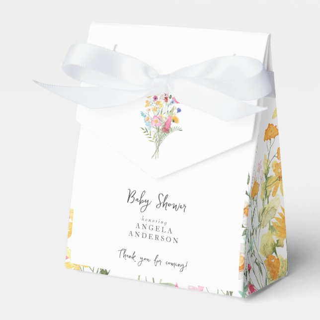 Wildflower Baby Shower Thank You Favor Box (Front Side)