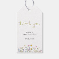 Wildflower Baby Shower Thank You Gift Tags