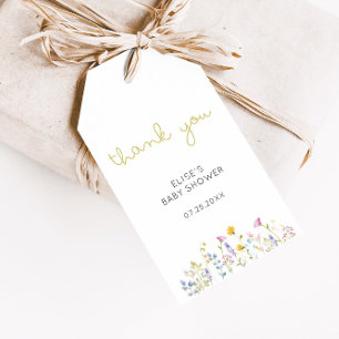 Wildflower Baby Shower Thank You Gift Tags