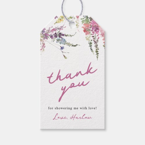 Wildflower Baby Shower Thank You Gift Tags