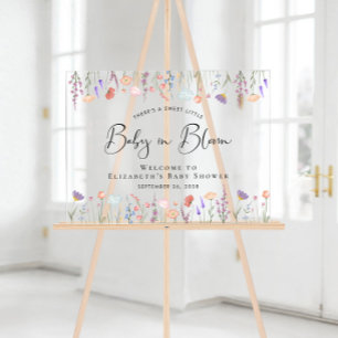 Wildflower Baby Shower Welcome Acrylic Sign