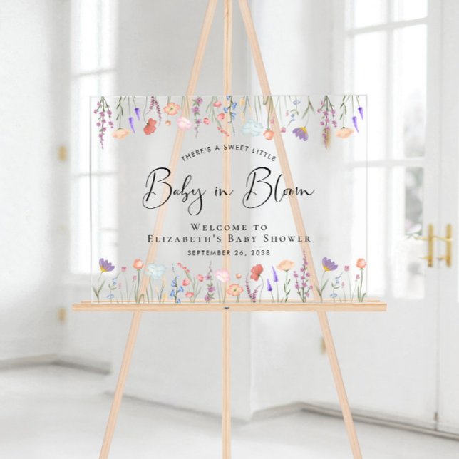 Wildflower Baby Shower Welcome Acrylic Sign (Creator Uploaded)