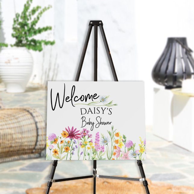Wildflower Baby Shower Welcome Easel Sign (Creator Uploaded)