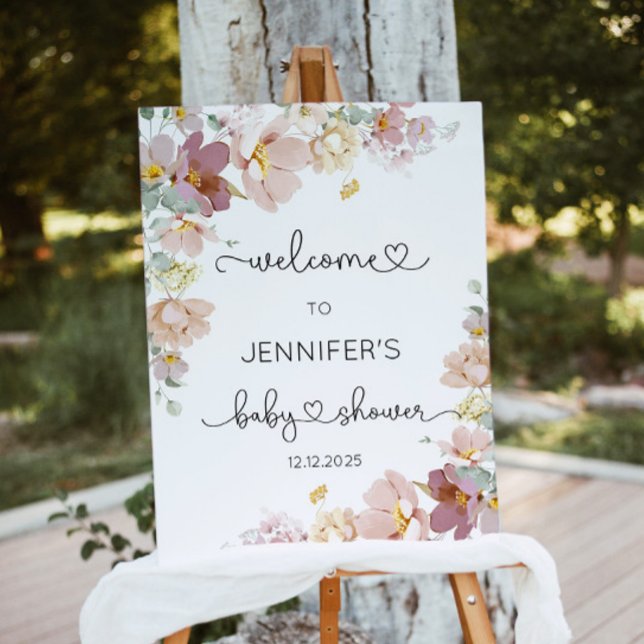 Wildflower baby shower welcome foam board (Creator Uploaded)