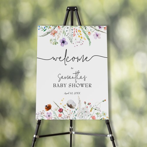 Wildflower Baby Shower Welcome Foam Board