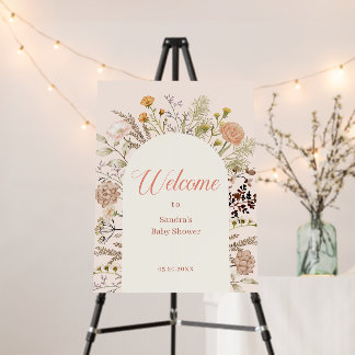 Wildflower Baby Shower Welcome Foam Board