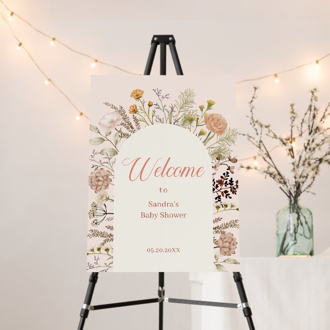Wildflower Baby Shower Welcome Foam Board (In Situ (Stand))