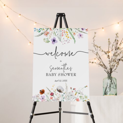 Wildflower Baby Shower Welcome Foam Board