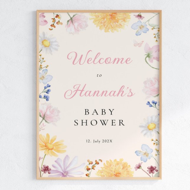 Wildflower Baby Shower Welcome Poster (Creator Uploaded)